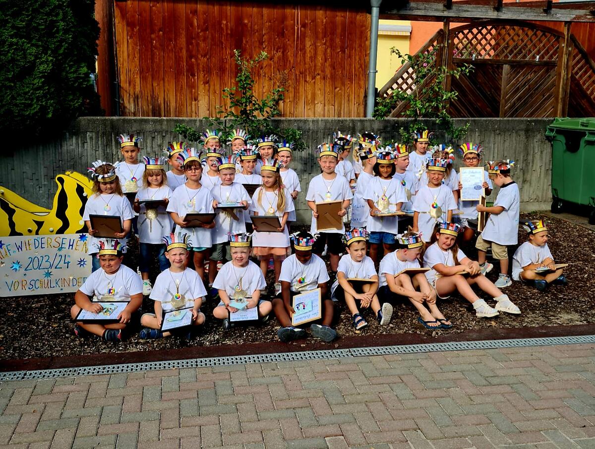 Die Kinder nahmen Abschied vom Kindergarten, ab September sind sie Schulkinder.